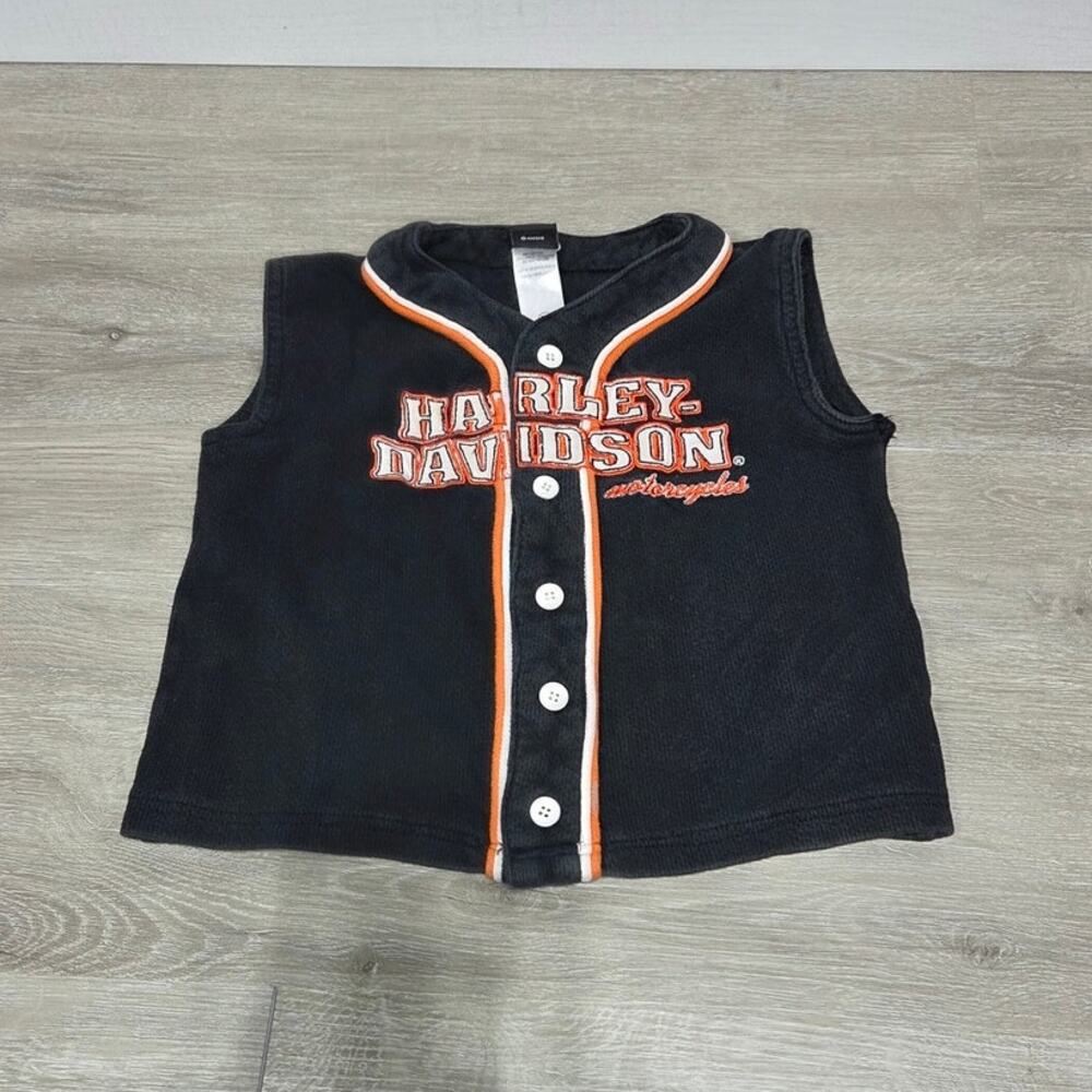 Harley-Davidson Black & Orange Childs Baseball Vest Size 4T